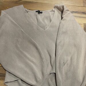 Dynamite Women's V-Neck Sweater in Taupe Beige